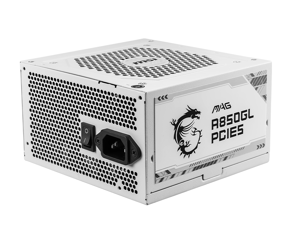 MSI MAG A850GL PCIE5 ATX 3.1 GOLD FULLY MODULAR SMPS WHITE