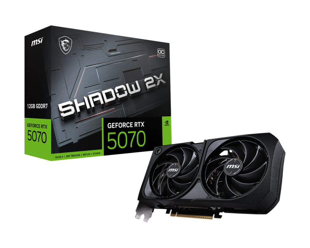 MSI RTX 5070 SHADOW 2X OC 12GB GDDR7 GRAPHICS CARD (G5070-12S2C)