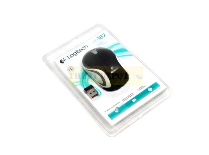 LOGITECH M187 Wireless Ambidextrous Gaming Mouse ( 910-005371 ) ( 1000DPI / 3 Macro Buttons ) ( Black )