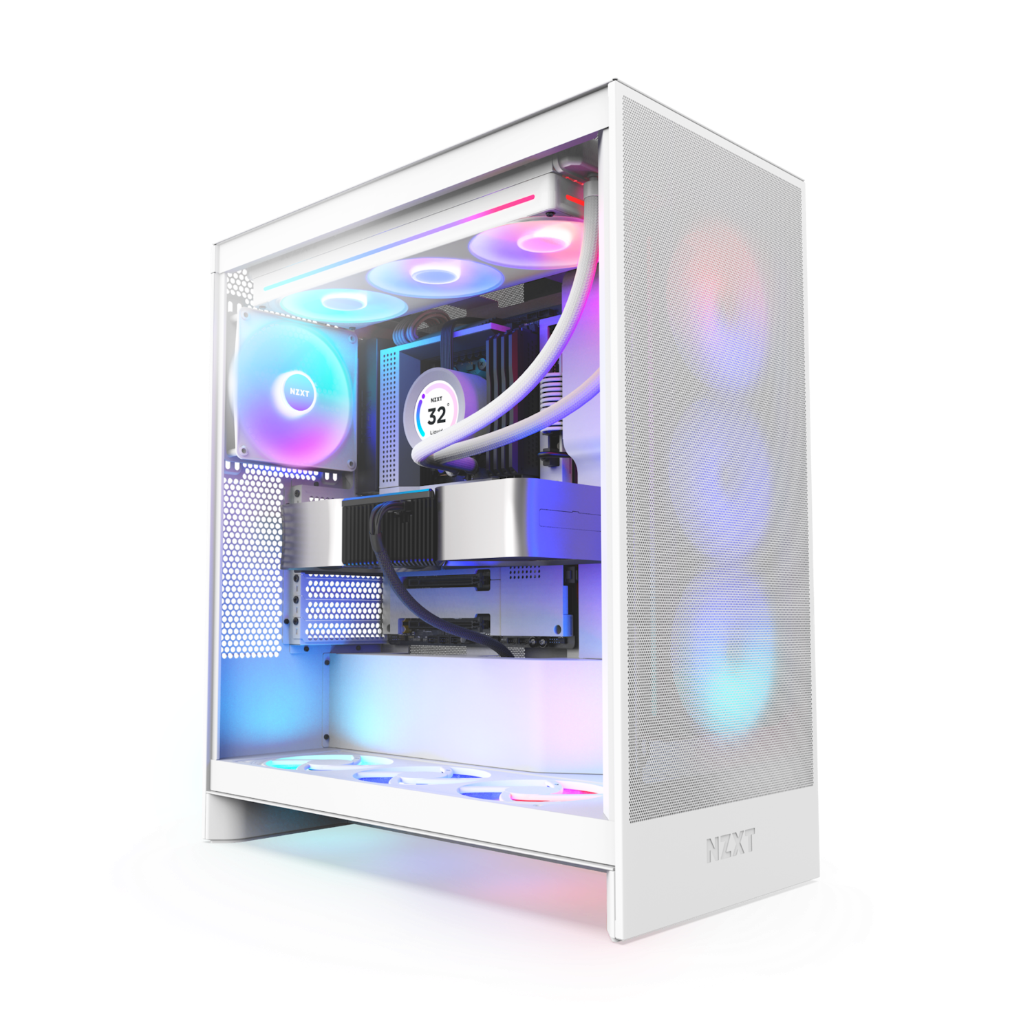 NZXT CHASSIS H SERIES H7 (2024) FLOW WITHOUT PSU WHITE COLOR- CM-H72FW-01