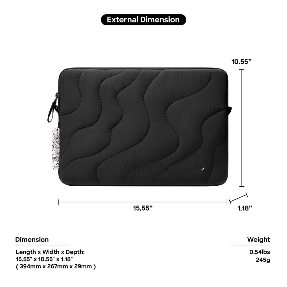 TOMTOC TERRA-A27 LAPTOP SLEEVE 16 INCH-BLACK