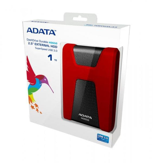ADATA HD650 1TB Red External HDD
