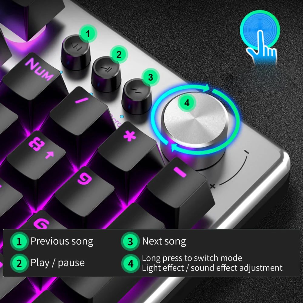 AULA F2028 Full Size RGB Wired Membrane Gaming Keyboard ( Black / Grey ) ( Membrane Switch ) (F2028)