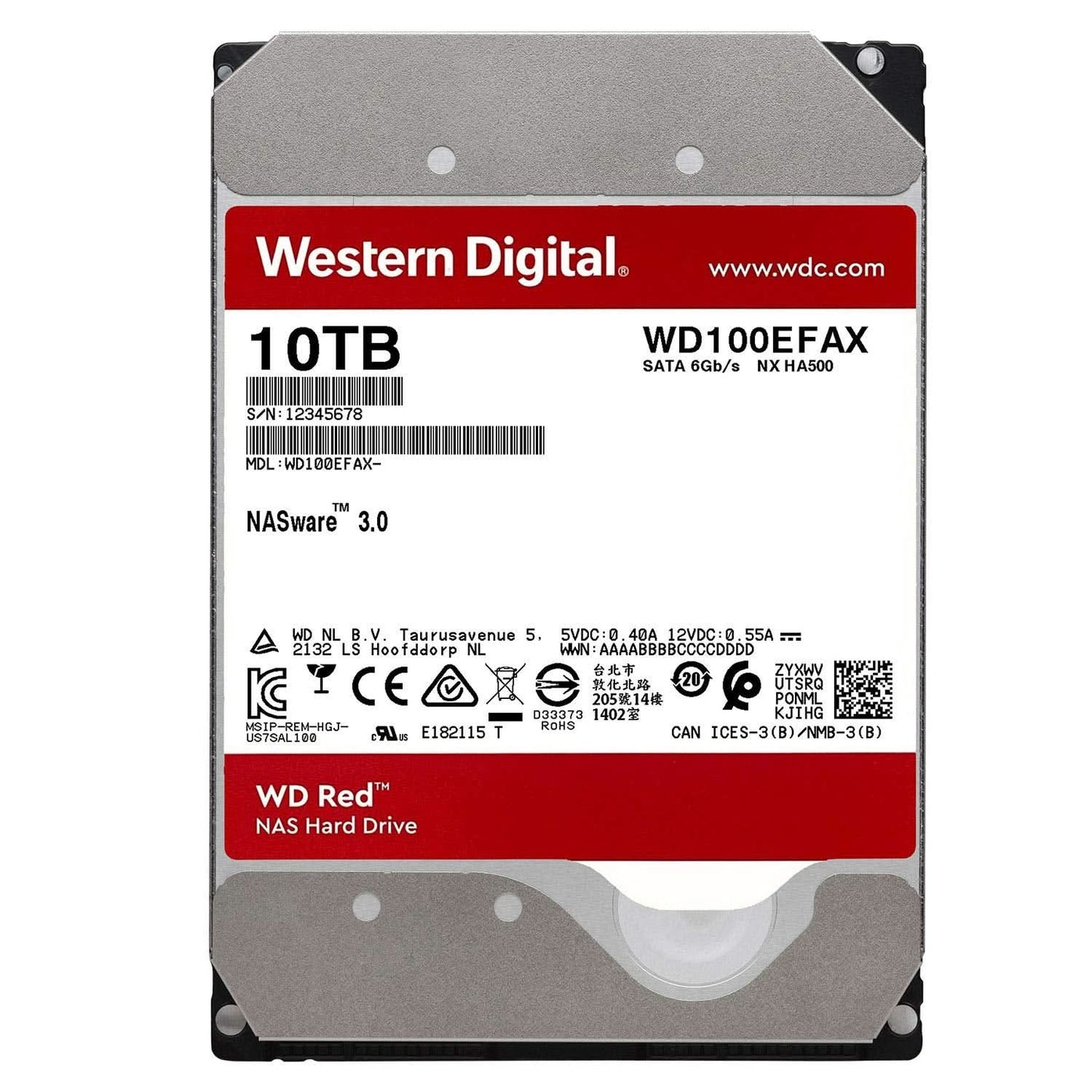 WESTERN DIGITAL 10TB NAS INTERNAL SATA RED HARD DRIVE