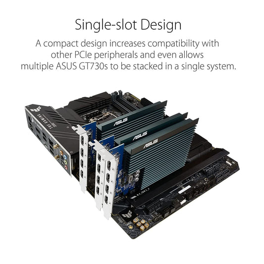 ASUS GEFORCE GT 730 DDR5 2GB GRAPHIC CARD WITH 4 HDMI