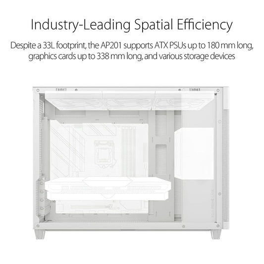 ASUS PRIME AP201 SMALL-TOWER MICRO-ATX CABINET WHITE