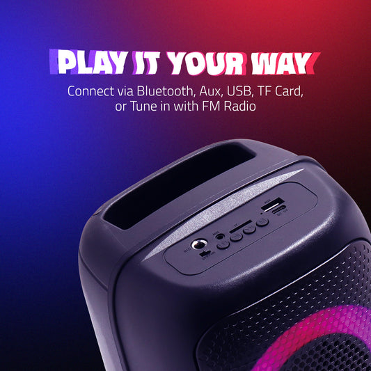 SoundPro 210 Wireless Bluetooth Party Speaker with TWS, Mic, RGB & Multi-Input (24W)