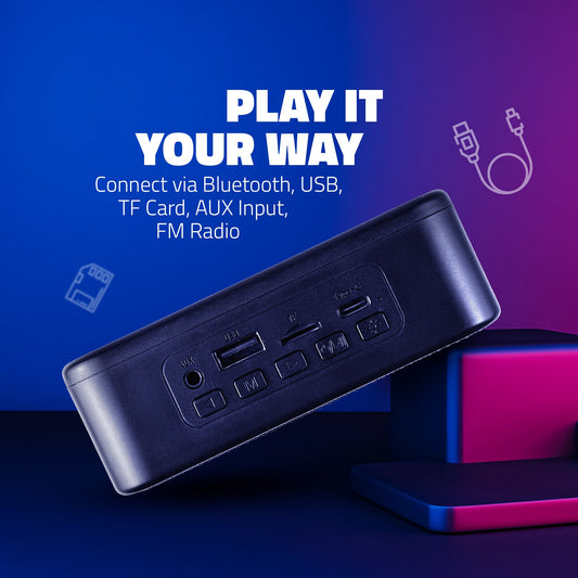 SoundMax 700 Wireless Bluetooth Speaker with USB Input, TF Card Input, FM Radio & TWS (20W RMS) Black