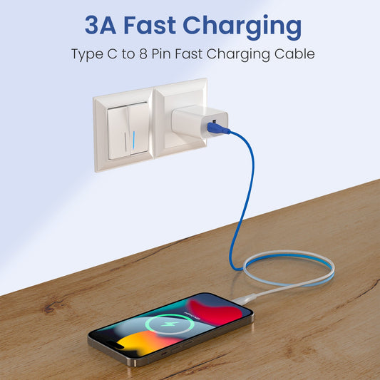 HUE X - Type C To 8 Pin 20W 1M, White+Blue