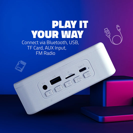 SoundMax 700 Wireless Bluetooth Speaker with USB Input, TF Card Input, FM Radio & TWS (20W RMS) White