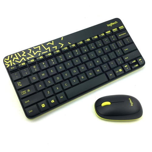 LOGITECH MK240 Nano LED Membrane Wireless + Bluetooth Keyboard and Mouse Combo ( Yellow )