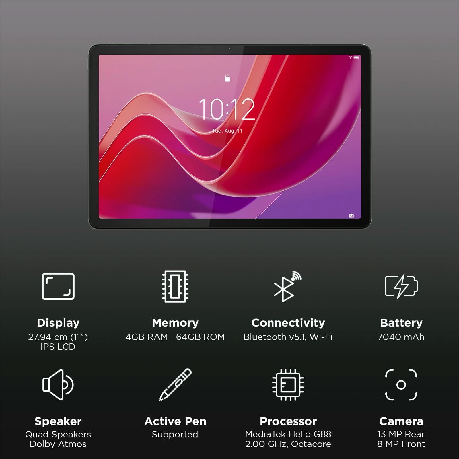 Lenovo MediaTek Helio G88 Octa Core, 4GB, 64GB, WIFI and 4G ZADB0259IN