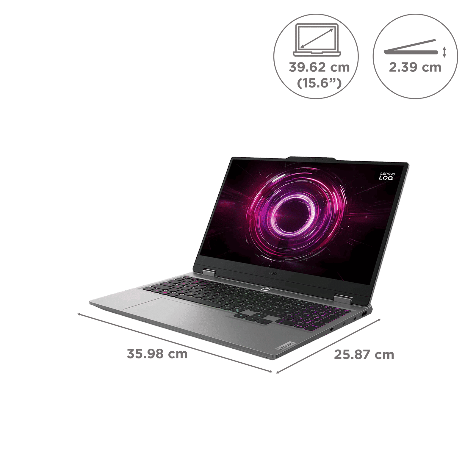 Lenovo LOQ 15AHP10 AMD Ryzen 7 Gaming Laptop (16GB, 1TB SSD, Windows 11 Home, 8GB Graphics, 15.6 Inch 144 Hz Full HD IPS Display, NVIDIA GeForce RTX 5050, Luna Grey, 2.4 KG)