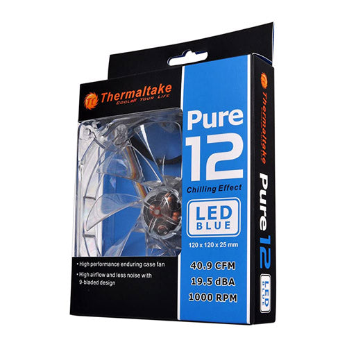 THERMALTAKE Pure 12 Series 120mm RGB Blue LED Cabinet Fan (Black) (Single Pack)