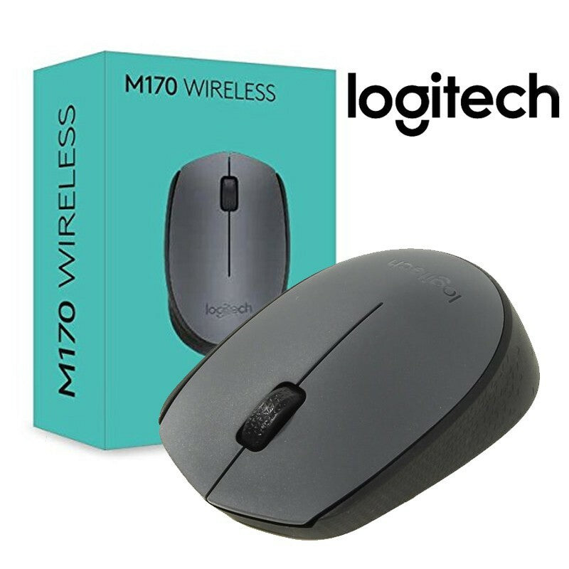 LOGITECH M170 Wireless Ambidextrous Gaming Mouse ( 1000DPI / 3 Macro Buttons ) ( Grey / Black )