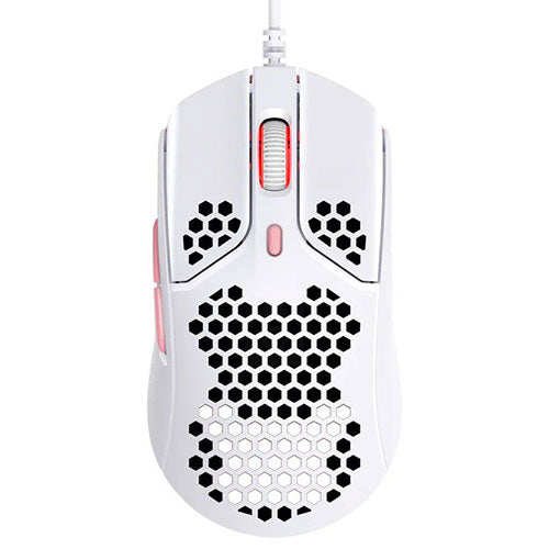 HYPERX Pulsefire Haste Wired Ergonomic Gaming Mouse ( 4P5E4AA ) ( 16000DPI / 6 Macrto Buttons ) ( White/Pink )