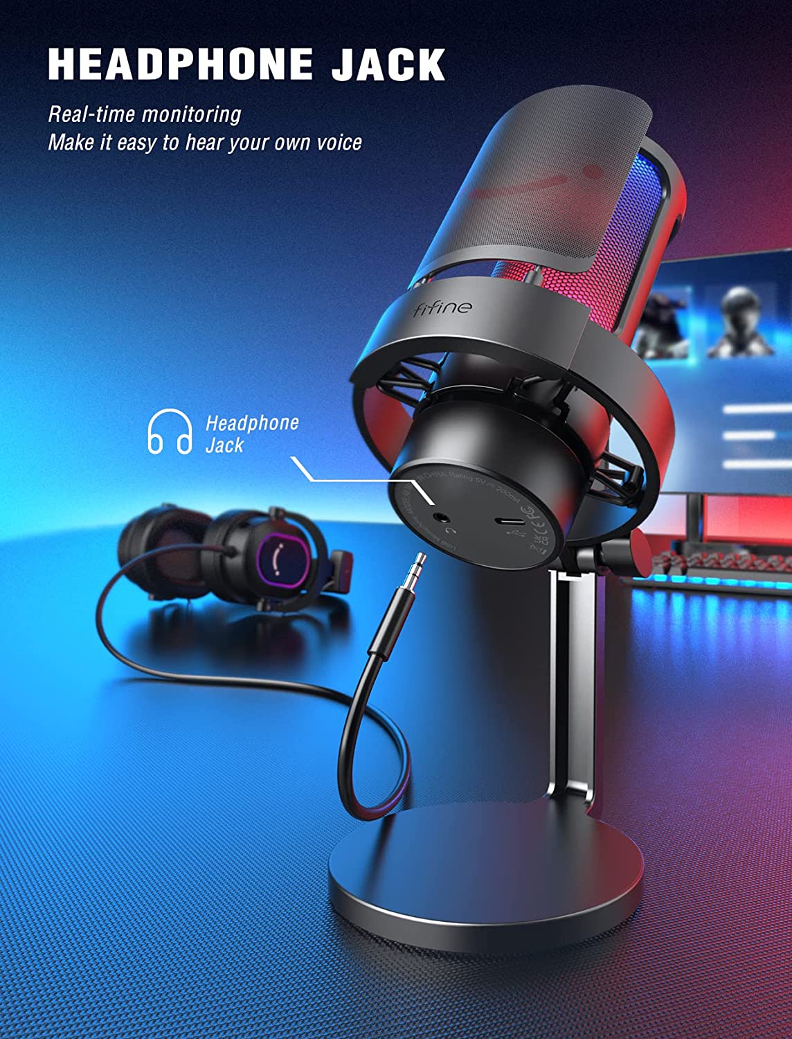 FIFINE AMPLIGAME - A8 USB GAMING MICROPHONE BLACK