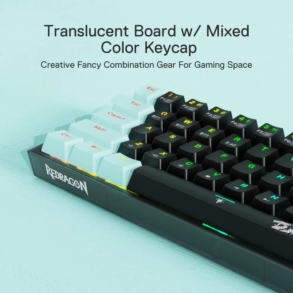 REDRAGON Pro Castor K631 SE 65% Bluetooth + Wired Mechanical Gaming Keyboard ( Linear Optical Red Switch )
