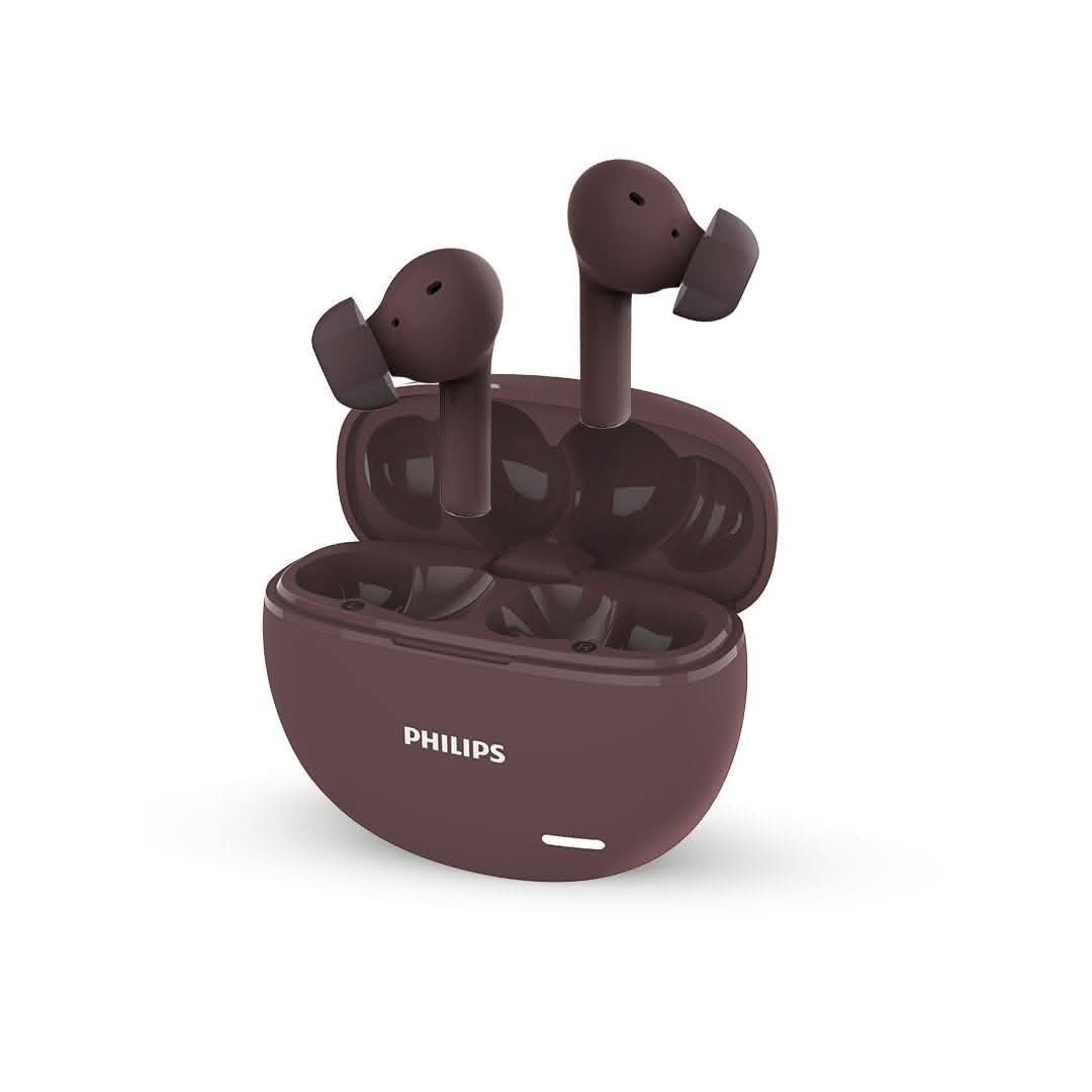 PHILIPS AUDIO TAT1179RD/94 TRUE WIRELESS IN EAR EARBUDS WITH POCKET SIZED CHARGING CASE, PLAY TIME UPTO 45HRS, 10MM DYNAMIC DRIVERS, INBUILT MIC, IPX4 SPLASH & SWEAT RESISTANT (RED)