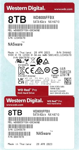 WESTERN DIGITAL 8TB WD RED PRO NAS INTERNAL HARD DRIVE HDD WD8005FFBX