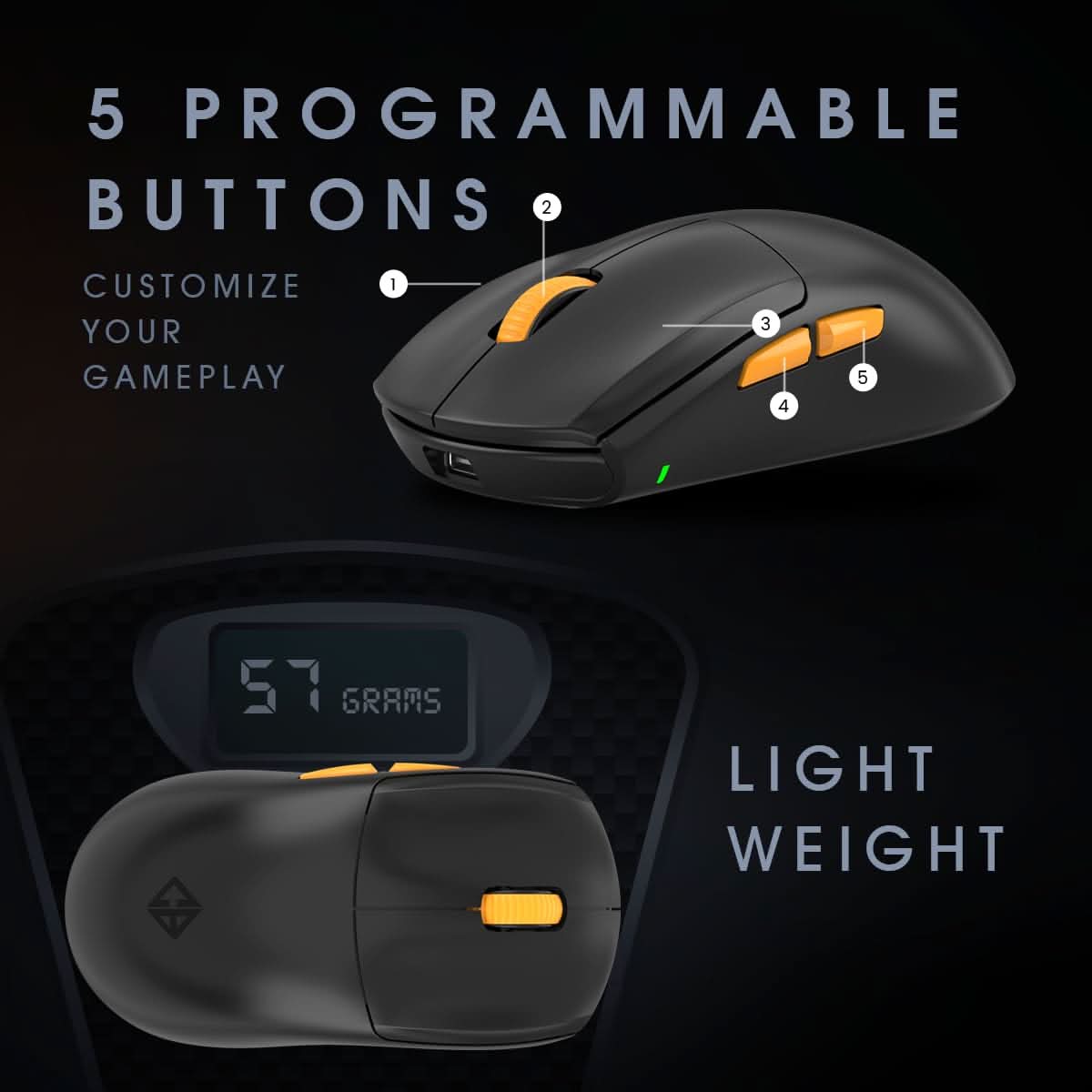 COSMIC BYTE ATLAS TRI-MODE GAMING MOUSE WIRELESS (BLACK)