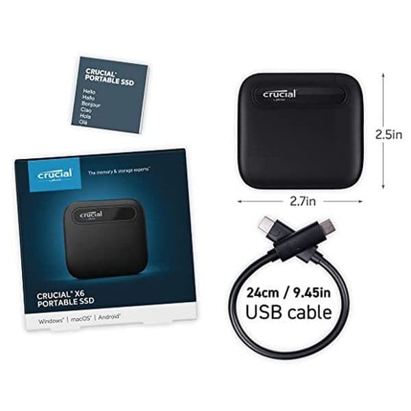 CRUCIAL X6 1TB Portable Solid State Drive (SSD)