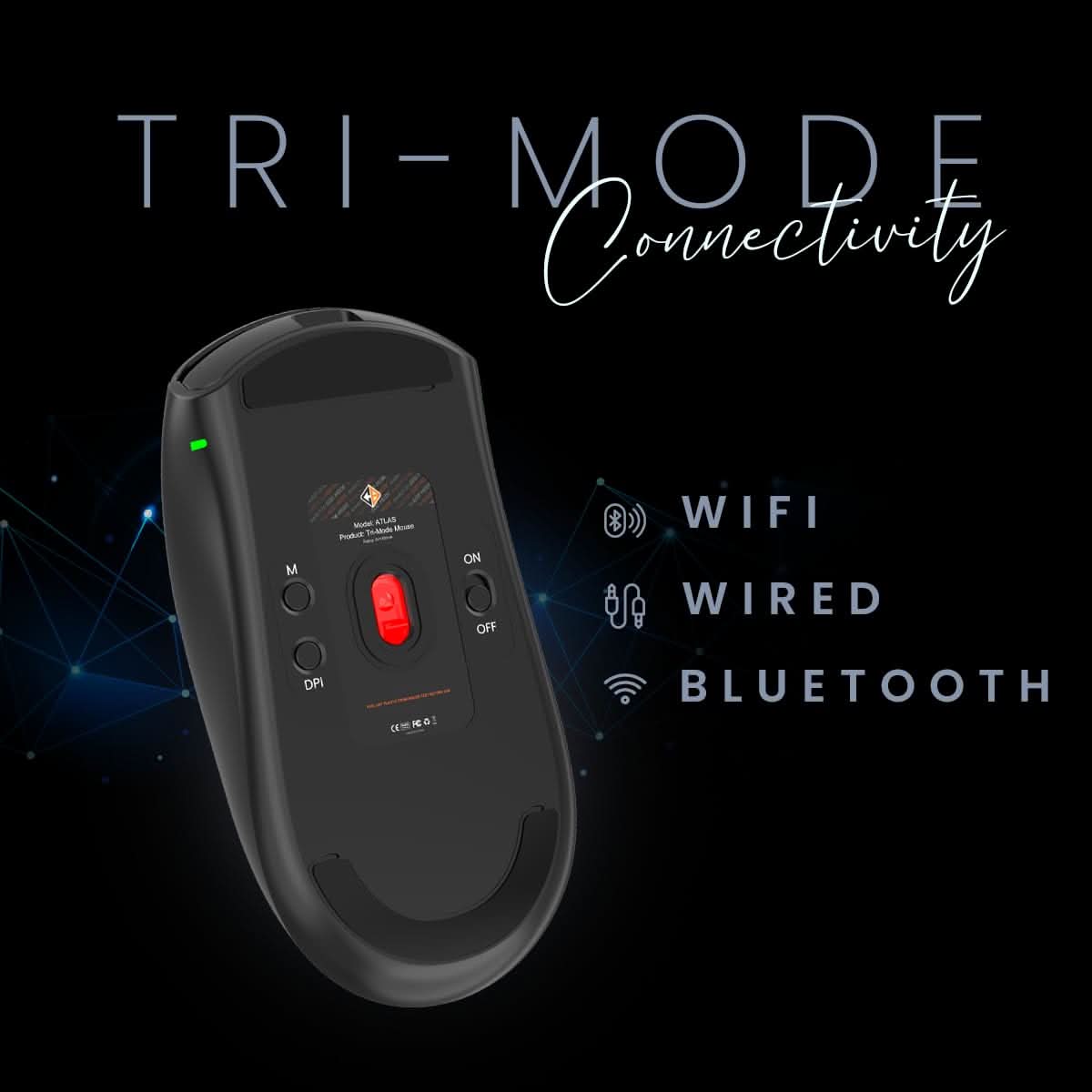 COSMIC BYTE ATLAS TRI-MODE GAMING MOUSE WIRELESS (BLACK)