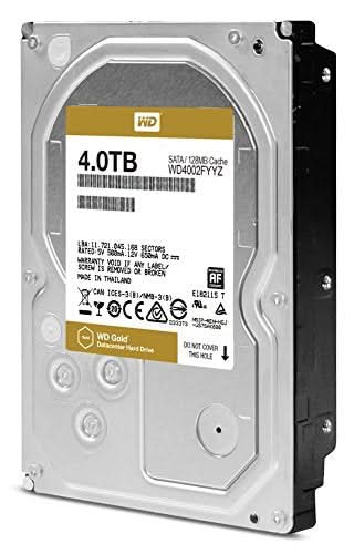 WESTERN DIGITAL 4TB GOLD INTERNAL SATA HARD DRIVE