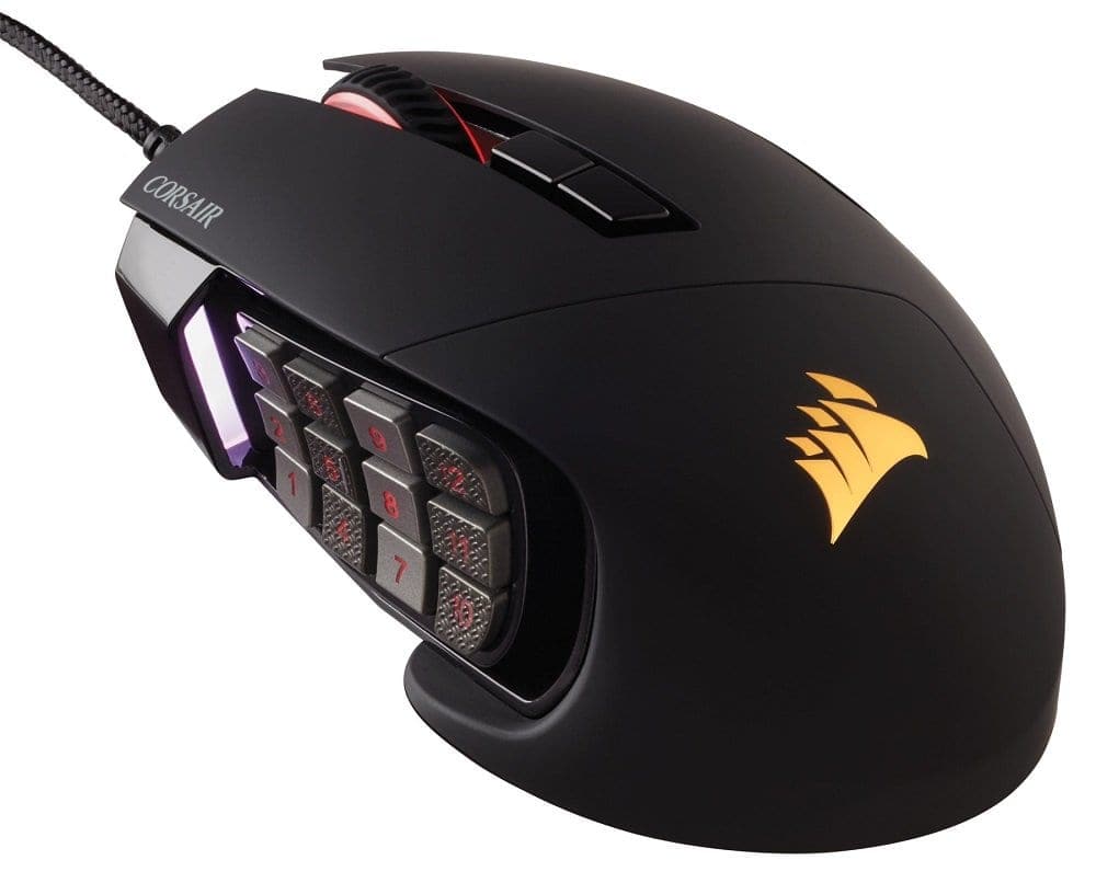 CORSAIR Scimitar Pro Wired Ergonomic RGB Gaming Mouse ( CH-9304011-NA ) ( 16000DPI / 17 Macro Buttons ) ( Yellow )