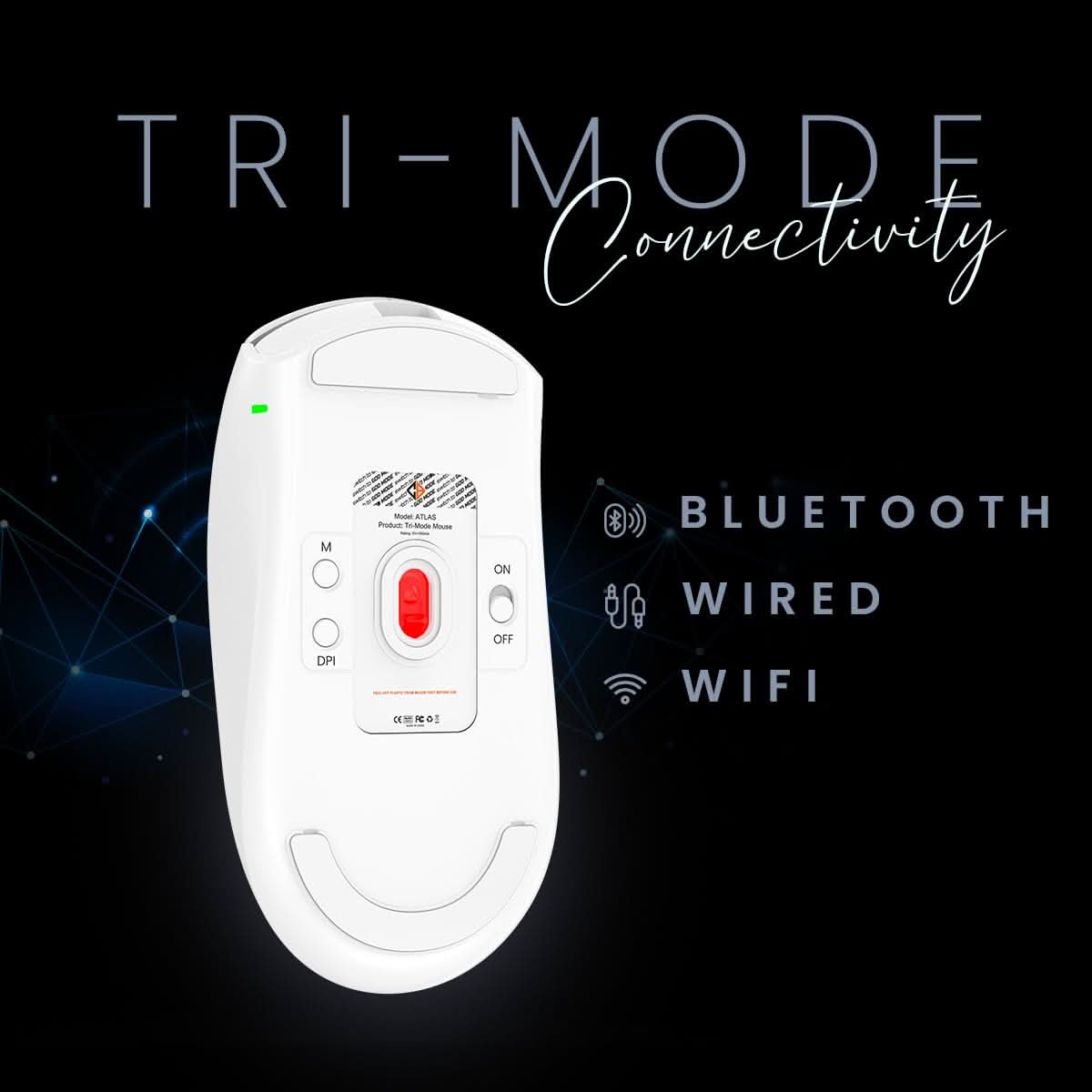 COSMIC BYTE ATLAS TRI-MODE GAMING MOUSE WIRELESS (WHITE)
