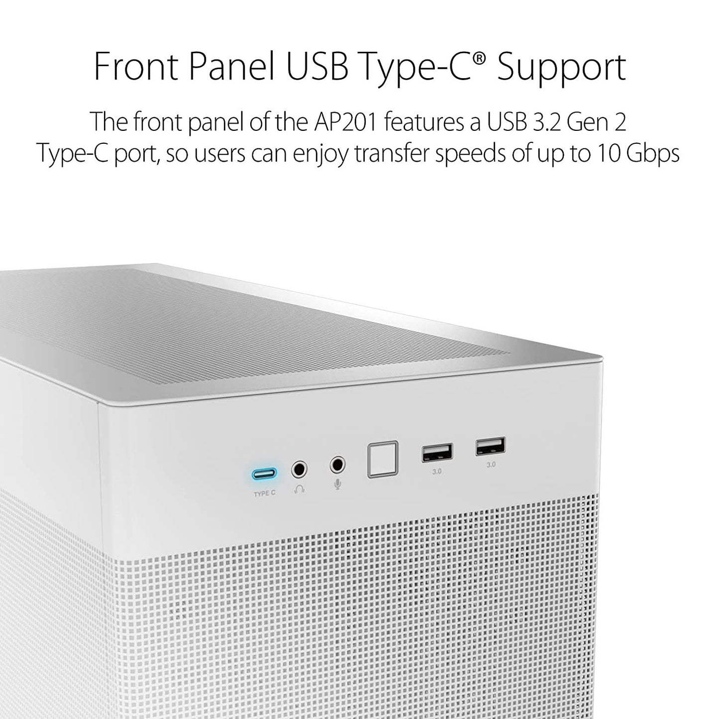 ASUS PRIME AP201 SMALL-TOWER MICRO-ATX CABINET WHITE