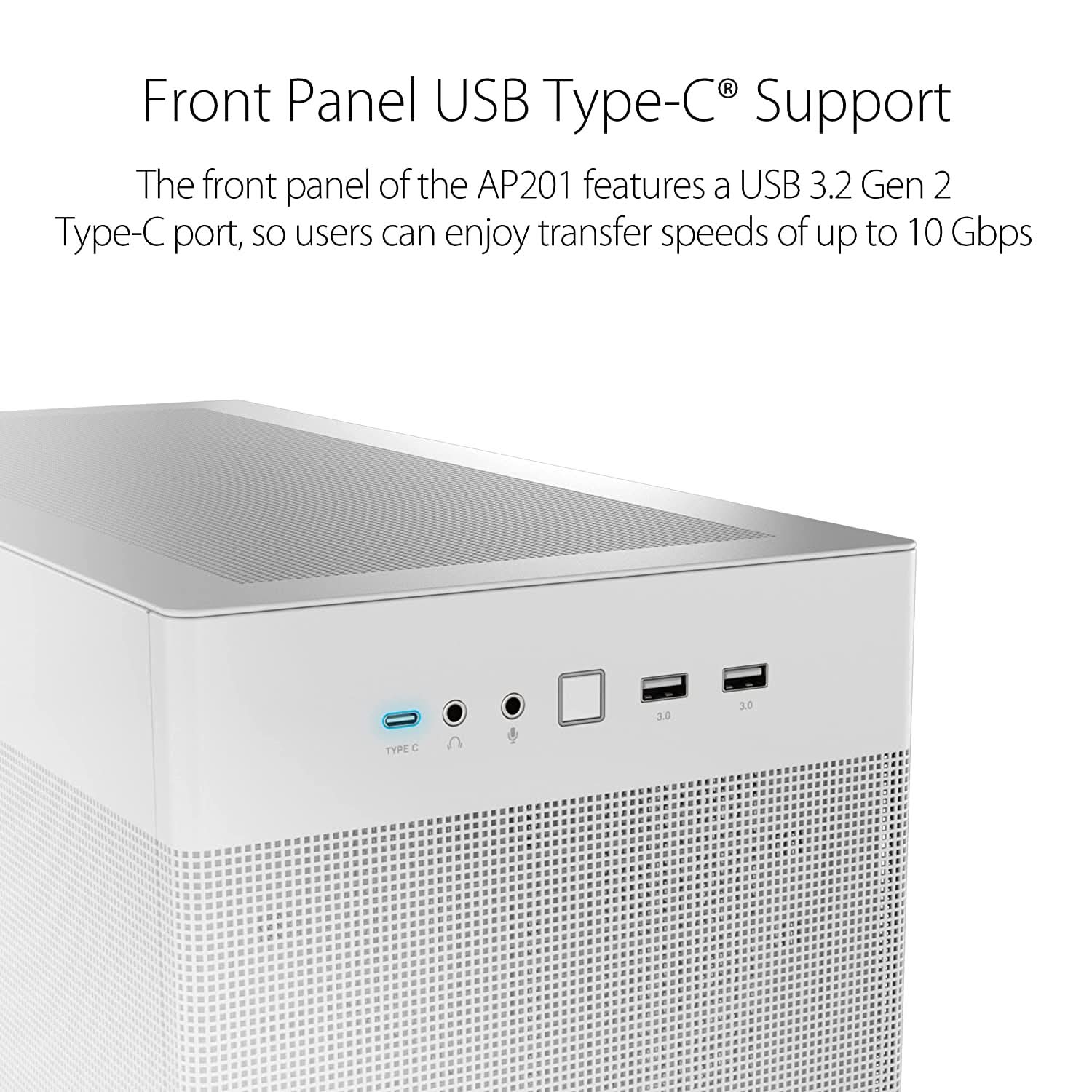 ASUS PRIME AP201 SMALL-TOWER MICRO-ATX CABINET WHITE