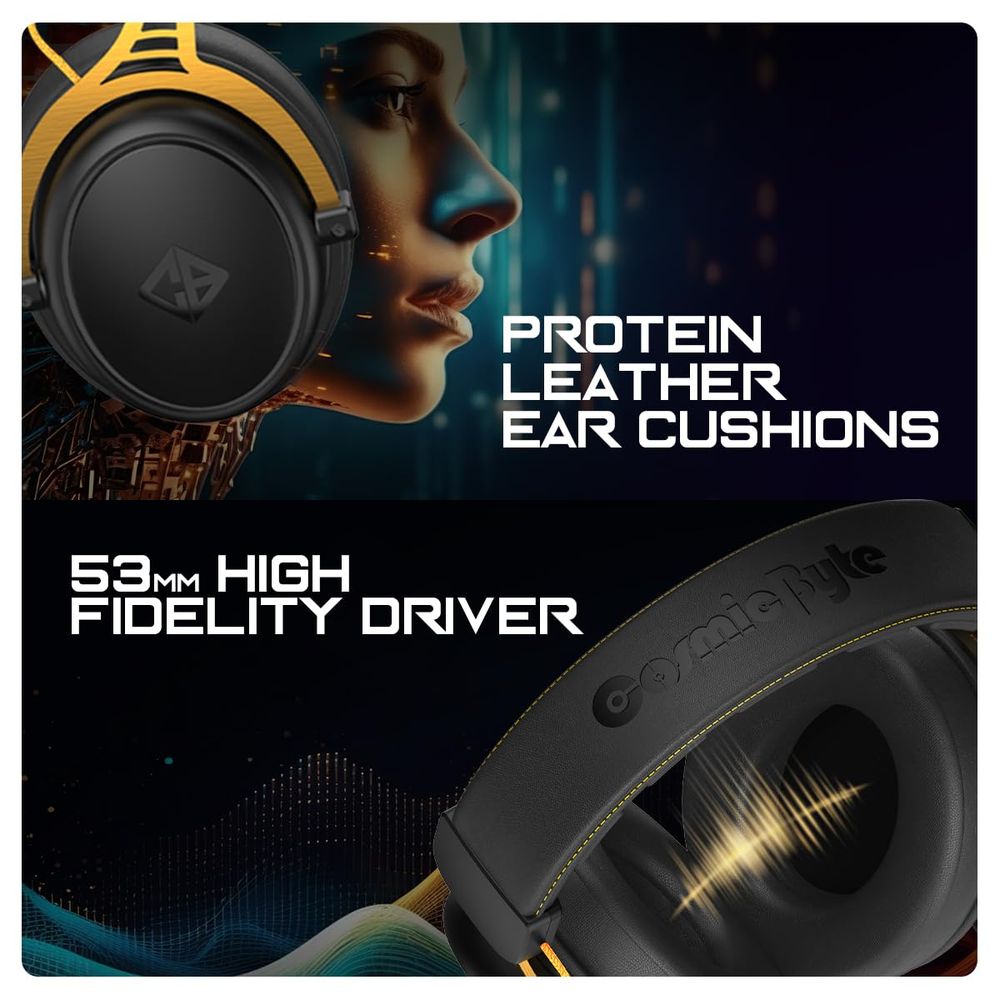 COSMIC BYTE Hades 2.4GHz Wireless+Bluetooth 7.1 Surround Gaming Headphone With Mic ( Black ) ( PC/P5/XBox )