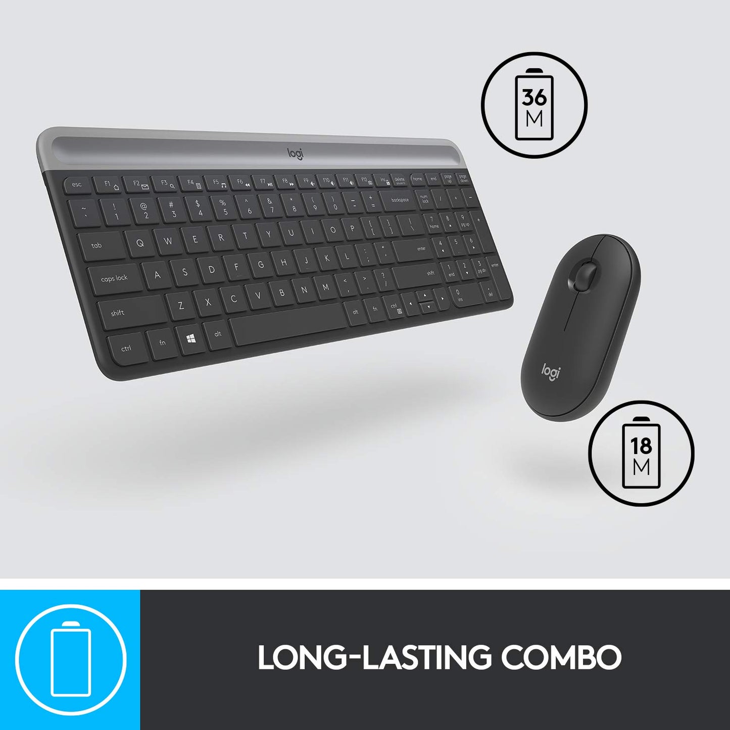 LOGITECH MK470 Slim Full Size Wireless Combo ( Graphite )