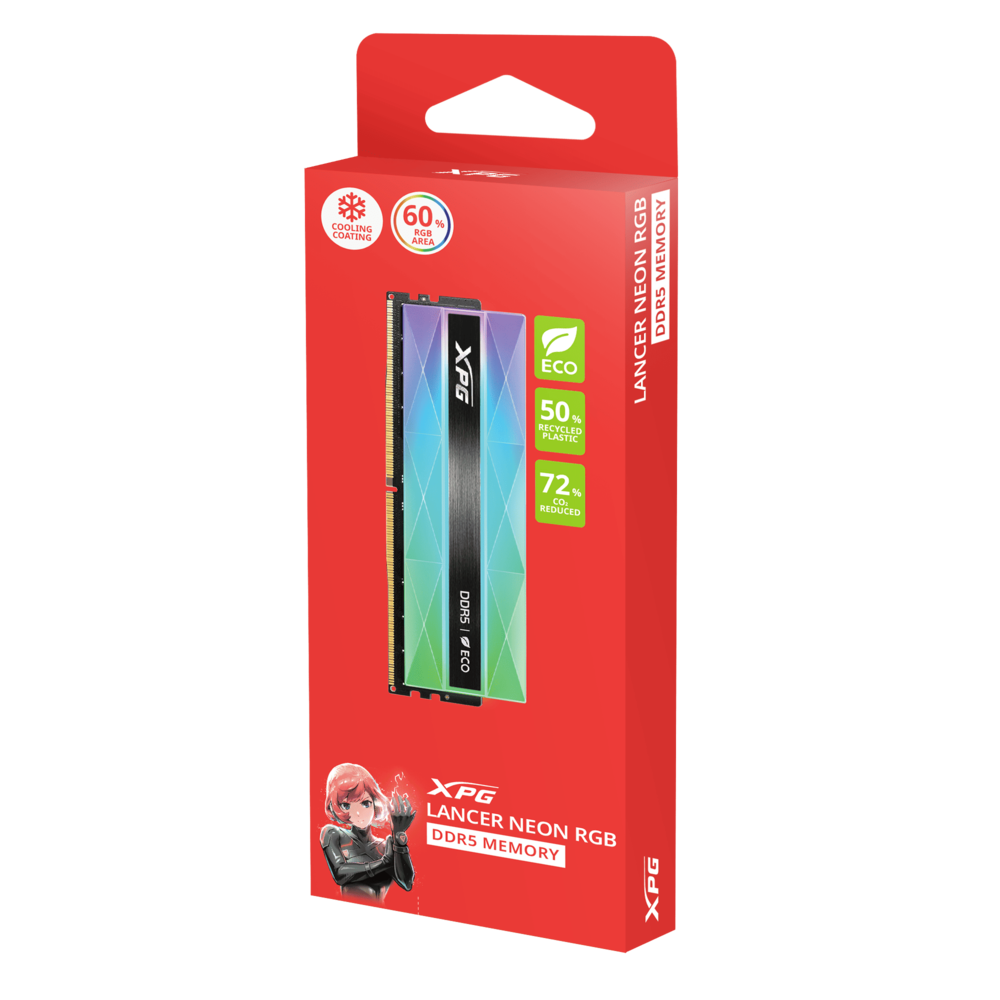 ADATA XPG Lancer Neon RGB 16GB ( 16GBx 1 ) 6000MHz DDR5 Ram CL30 ( Black )