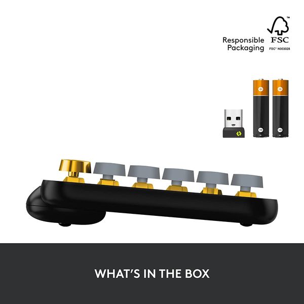 LOGITECH POP Keys 60% Semi Mechanical Wireless Keyboard ( Yellow ) ( Brown Switch )