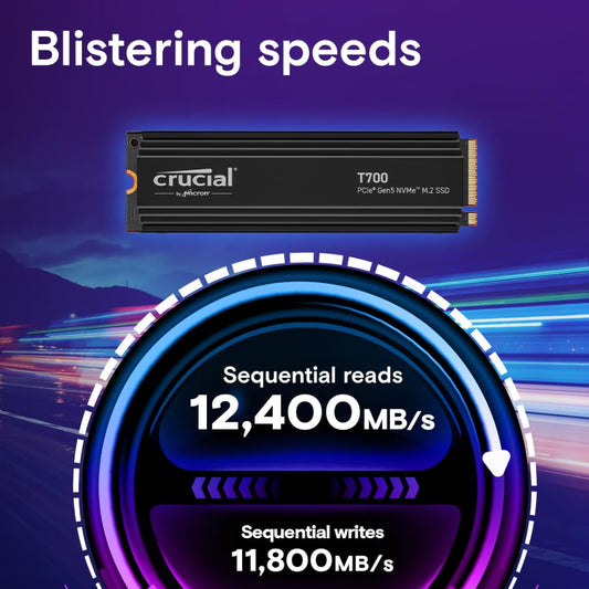 CRUCIAL T700 4TB PCIE GEN5 NVME M.2 SSD WITH HEATSINK CT4000T700SSD5