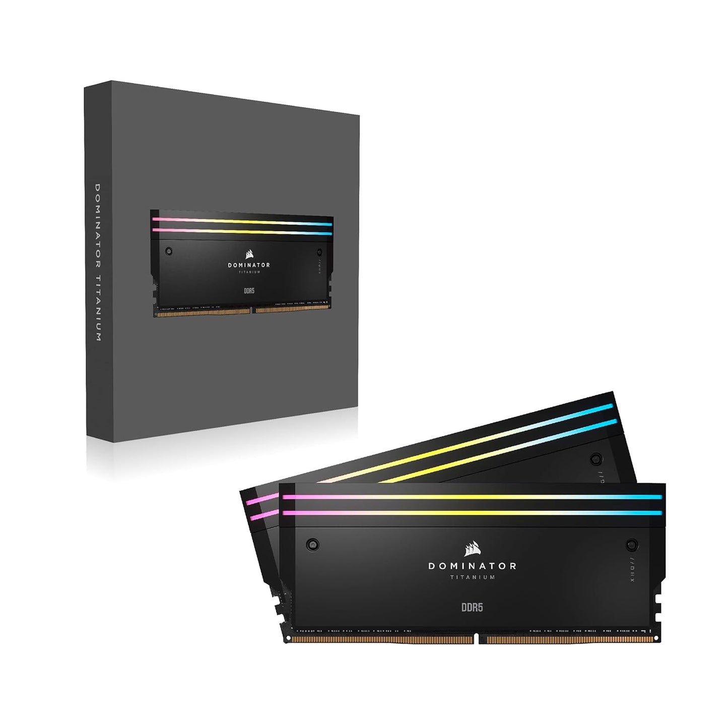 CORSAIR MEMORY CMP32GX5M2B6000C30 DOMINATOR TITANIUM 2 32GB (2 X 16GB) DDR5 6000 CL30-36-36-76 1.40V INTEL XMP MEMORY - BLACK