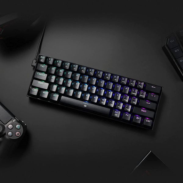 REDRAGON K630 Dragonborn 60% Mechanical Wired Gaming Keyboard ( Black ) ( Red Switch )