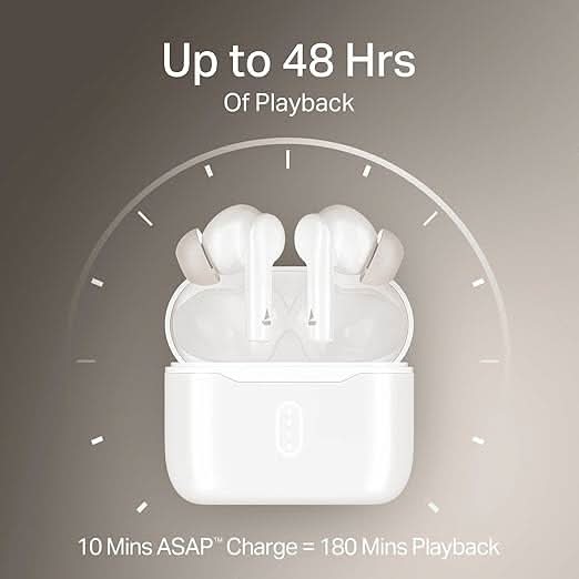 Boat Airdopes 148 Gen 2 TWS Ear Buds Wireless Earphones with mic (Active White)