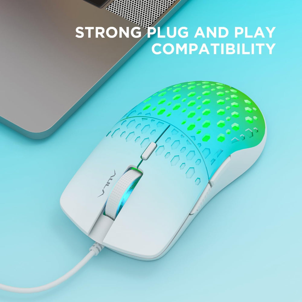 AULA S11 PRO Wired Ergonomic Gaming Mouse ( S11 PRO ) ( 3600 DPI / 6 Macro Button ) ( Blue ) ( S11PROBU )