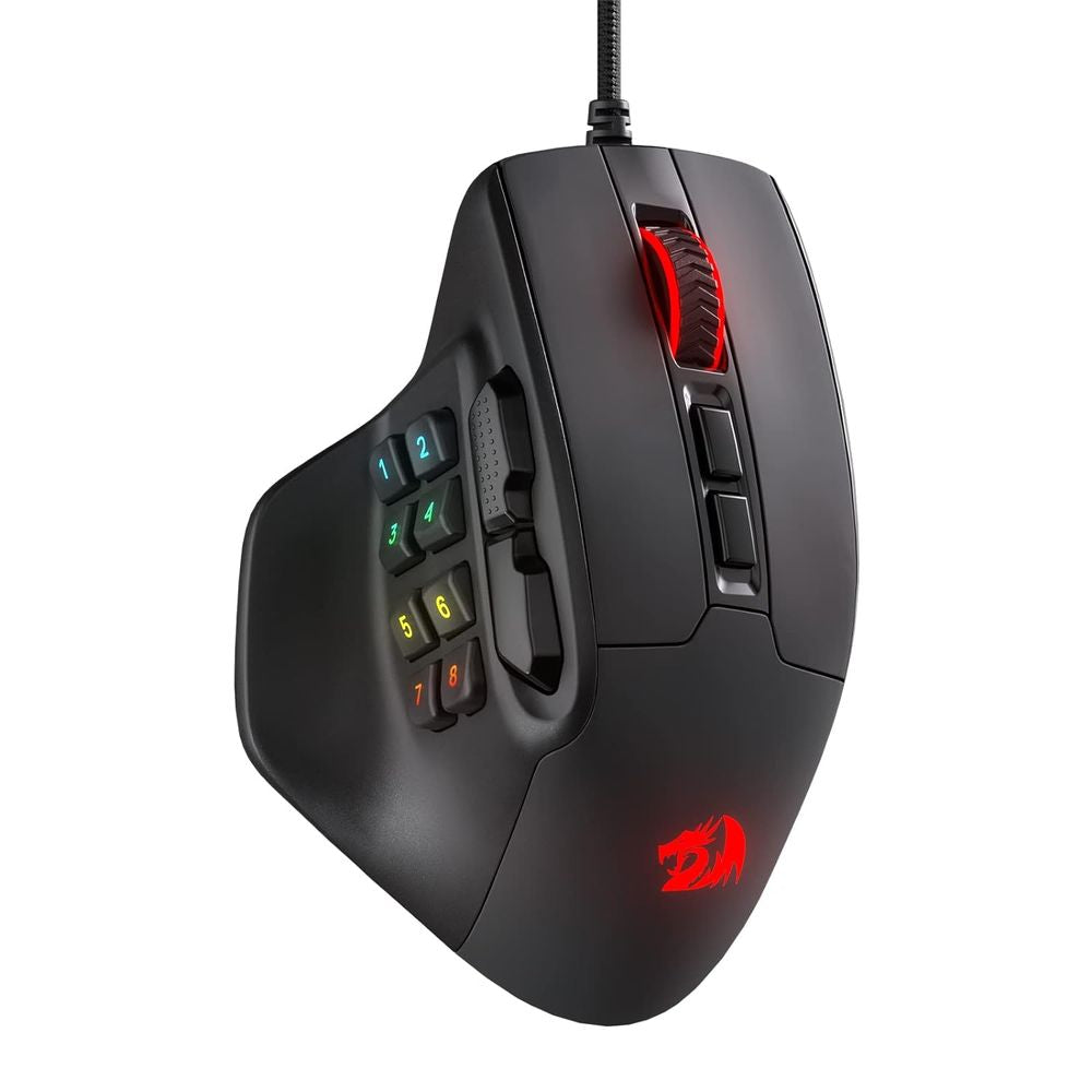 REDRAGON Aatrox 811 RGB Wired Ergonomic Gaming Mouse (12400 DPI / 15 Macro Buttons ) (Black)