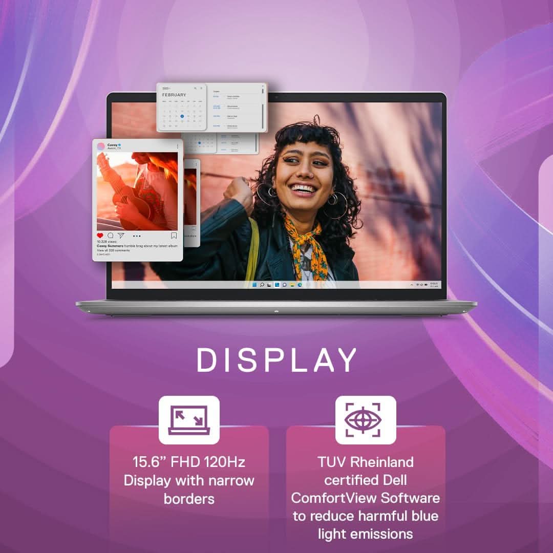 DELL INSPIRON 15-3530 LAPTOP - 15.6 INCH FHD, 13TH GEN INTEL CORE I7-1355U, 16GB DDR4 RAM, 512GB SSD, BACKLIT KEYBOARD, WINDOWS 11 HOME, PLATINUM SILVER, 1.62 KG, 1 YEAR ONSITE HARDWARE SERVICE