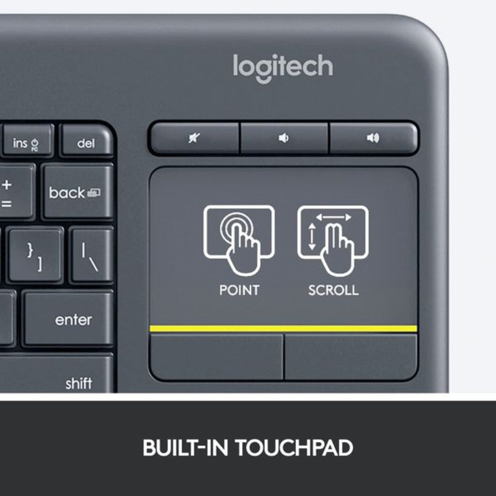 LOGITECH K400 Plus-AP 65% Membrane Wireless Touch keyboard ( Black )
