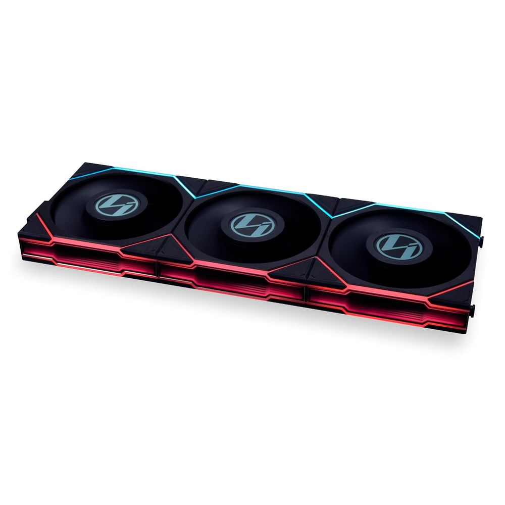 LIAN LI UNI Fan TL LCD Reverse Blade 120mm RGB Cabinet Fan (Black) (Triple Pack)