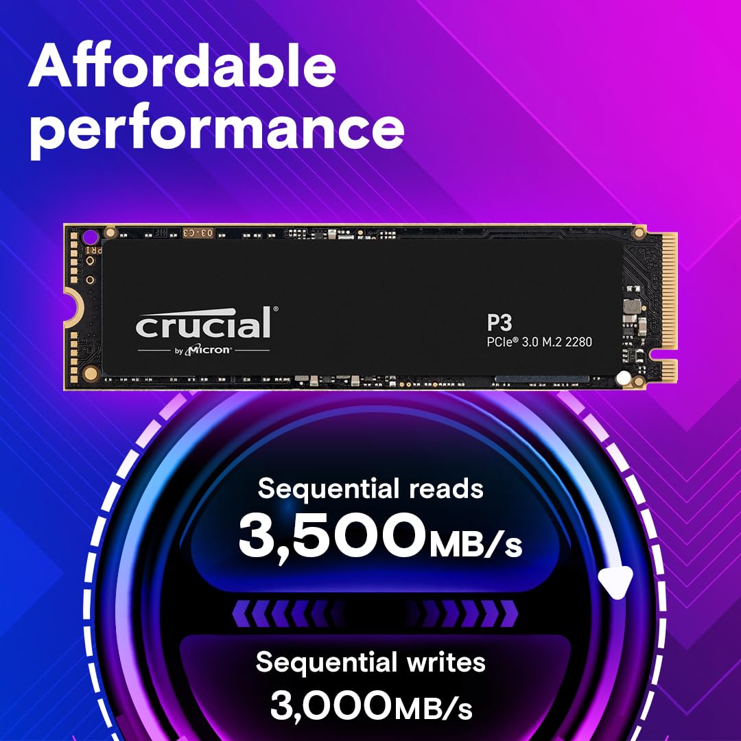CRUCIAL P3 500GB NVME PCIE M.2 SSD CT500P3SSD8