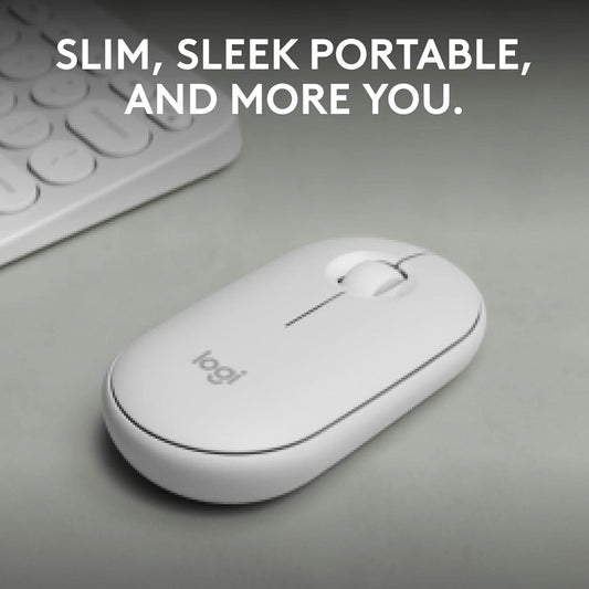 LOGITECH PEBBLE MOUSE 2 M350S SLIM BLUETOOTH WIRELESS MOUSE WHITE