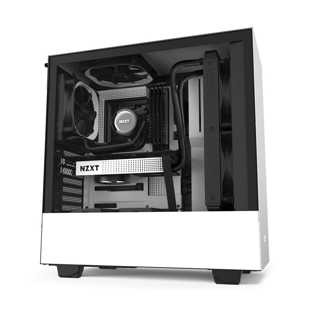 NZXT H510 Compact ATX Mid Tower Cabinet with Tempered Glass (Black & White)