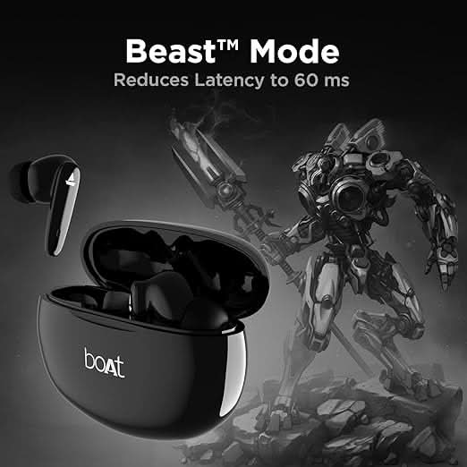 Boat Airdopes 183 in-Ear True Wireless Bluetooth v5.2 Earbuds (Space Black)