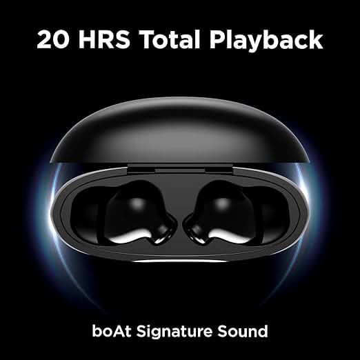 Boat Airdopes 183 in-Ear True Wireless Bluetooth v5.2 Earbuds (Space Black)